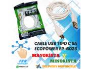 CABLE ECOPOWER EP-6023 TIPO C 5A