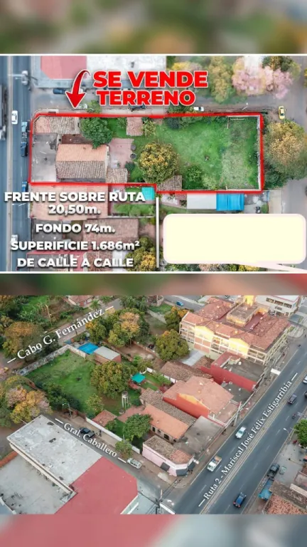 Itauguá Centro en esquina - 1686 m2 sobre Ruta 2 en inmejorable ubicación de calle a calle — foto 2