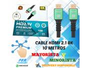 CABLE HDMI 2.1 8K MALLADO 10 METROS