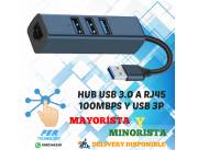 HUB USB 3.0 A RJ45 100MBPS Y USB 3P