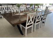 Mesa comedor para 12 personas con 8 sillas