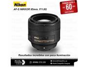 Lente Nikon AF-S 85mm. F/1.8G. Adquirila en cuotas!