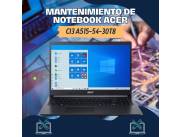 MANTENIMIENTO DE NOTEBOOK ACER CI3 A515-54-30T8