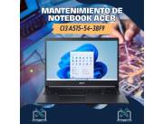 MANTENIMIENTO DE NOTEBOOK ACER CI3 A515-54-38F9