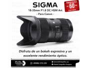 Lente Sigma 18-35mm. F/1.8 HSM Art p/ Canon. Adquirila en cuotas!