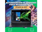 ACTUALIZACIÓN DE WINDOWS PARA NOTEBOOK ACER CI3 A515-54-39T7