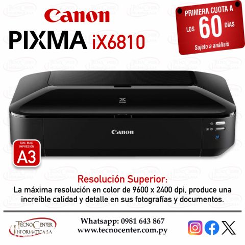 Otros electrónica - Impresora Inalámbrica A3 Canon PIXMA iX6810. Adquirila en cuotas!