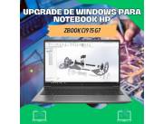 UPGRADE DE WINDOWS PARA NOTEBOOK HP ZBOOK CI9 15 G7