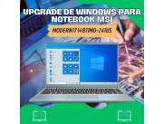 UPGRADE DE WINDOWS PARA NOTEBOOK MSI MODERN I7 14 B11MO-241US
