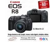 Cámara Canon EOS R8 Kit 24-50mm. Adquirila en cuotas!