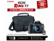 Cámara Canon EOS Rebel T7 Kit Bolso + Memoria SD. Adquirila en cuotas!