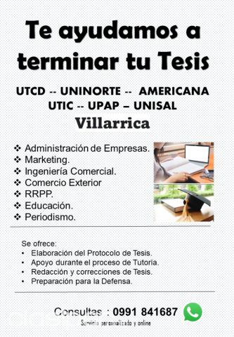 Universitaria - TE AYUDAMOS A TERMINAR TU TESIS -- (Asunción, Limpio, San Lorenzo, Fdo.de la Mora ..)