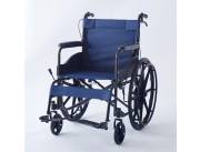 Silla de ruedas estándar esmaltada tapizado azul