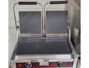 Plancha grill mixtera industrial sandwichera acanalado 2 tapas marca Quick