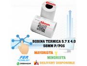 BOBINA TERMICA 5,7 X 4,0 58MM P/POS