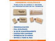 Pendrive con marca grabada, de madera ecológicos