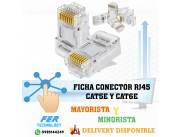 FICHA CONECTOR RJ45 CAT5E Y CAT6E