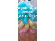 Algodón dulce en bositas para tu cumple