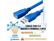 CABLE USB 3.0 MACHO A HEMBRA 3 MTS