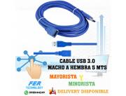 CABLE USB 3.0 MACHO A HEMBRA 5 MTS