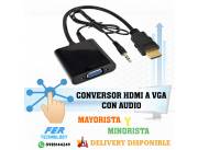 CONVERSOR HDMI A VGA CON AUDIO