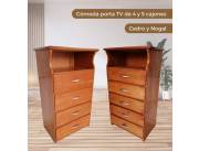 COMODA PORTA TV DE MADERA DE 4 y 5 CAJONES !! NUEVOS CON GARANTÍA !! DELIVERY SIN COSTO