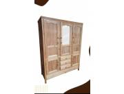 ROPERO DE MADERA DE 3 PUERTAS CON ESPEJO Y CON LLAVE !! NUEVOS CON GARANTÍA !!