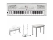 Yamaha DGX-670 Portable Digital Grand Piano Bundle with Stand, Pedals, and Bench (White)