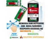 MEMORIA RAM NOTEBOOK 4GB DDR4/3200MHZ KEEPDATA KD32S22/4G