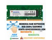 MEMORIA RAM NOTEBOOK 8GB DDR4/3200MHZ ADATA AD4S32008G22-SGN