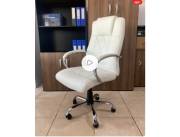 SILLA GIRATORIA (BEIGE) PATAS CROMADA (Y2767)