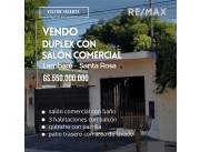 Vendo Duplex con Salón Comercial en Lambaré.