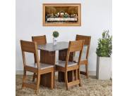 JUEGO COMEDOR 4 SILLAS KARLA (5628)