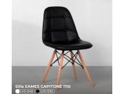 SILLA FIJA EAMES – CAPITONE ACOLCHADO (3431) NEGRO