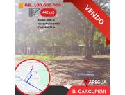 VENDO TERRENO EN ESQUINA DE 442 M2 EN AREGUA - Bª CAACUPEMI