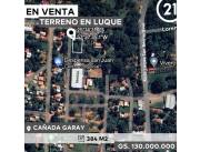 VENDO TERRENO DE 398.52 M2 EN LUQUE a 200 mts. RUTA LUQUE - SAN BER