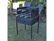 PARRILLA CHURRASQUERA GIRA GRILL MALETA MOVEL 5 ESPETOS