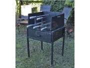 PARRILLA CHURRASQUERA GIRA GRILL MALETA MOVEL 5 ESPETOS