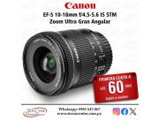 Lente Canon EF-S 10-18mm. F/4.5-5.6 IS STM. Adquirila en cuotas!