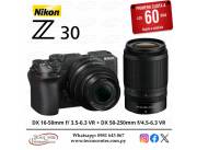 Cámara Nikon Z30 Kit 16-50mm + 50-250mm. Adquirila en cuotas!