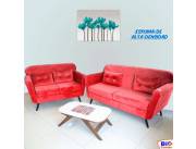 Sofa pilar 3 y 2 lugares rojo- LIQUIDACION