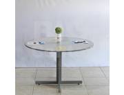 Mesa de Reunion Redonda 120 CM Macox Gris para 4 Personas (D120)