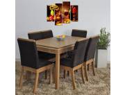 Juego Comedor Isa 6 Sillas Henn Marron (5945)