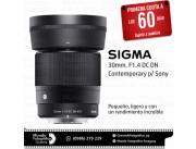 Lente Sigma 30mm. F/1.4 DC DN p/ Sony. Adquirila en cuotas!