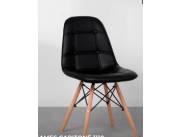 SILLA FIJA EAMES CAPITONE ACOLCHADO (3431) NEGRO