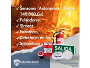 SISTEMA DE PREVENCION DE INCENDIOS, DETECTOR DE HUMO, DETECTOR TERMOVELOCIMETRICO A BATERI