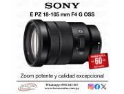 Lente Sony E PZ 18-105mm. F/4 G OSS. Adquirila en cuotas!