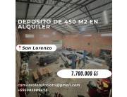 Alquilo depósito de 450 m2 en san Lorenzo