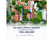 VENDO HERMOSO TERRENO EN BARRIO LOS LAURELES