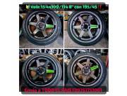 Llanta Deportiva Volk 15 4x100/114 8 con 195/45 r15